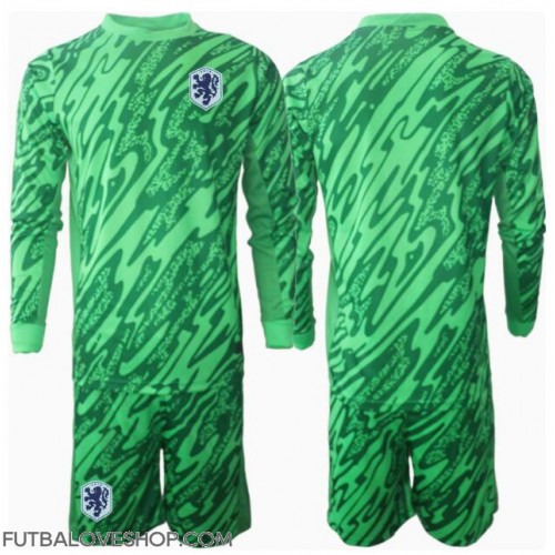 Dres Holandsko Brankarsky Domáci pre deti ME 2024 Dlhy Rukáv (+ trenírky)